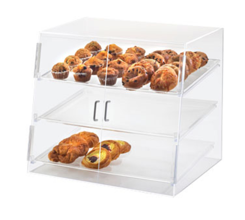 Cal-Mil P254SS 3 Tier Pastry Display Case w/ Hinged Doors - Acrylic, Clear-cityfoodequipment.com