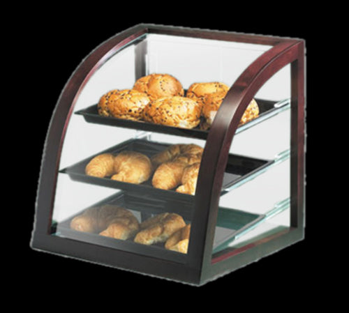 Cal-Mil P255-52 Countertop Display Case w/ Rear Door & Euro Front, Dark Wood Frame-cityfoodequipment.com