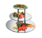 Cal-Mil MT240 3 Tier Round Gourmet Mirror Riser - Mirror, 24x18 3/4", Black, Acrylic-cityfoodequipment.com