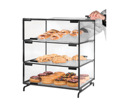 Cal-Mil PC300-13 3 Tier Gourmet Pastry Display Case - Clear, Black-cityfoodequipment.com