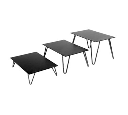 Cal-Mil SR630-13 Rectangular Buffet Riser Set - Metal, Black-cityfoodequipment.com
