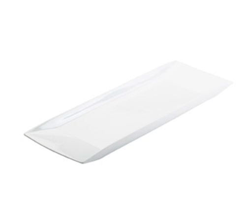 Cal-Mil PP152 23" X 7" Rectangular Platter - Porcelain, Bright White-cityfoodequipment.com