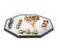 Cal-Mil RR241 24" Octagon Gourmet Display Mirror Tray - Black Acrylic Trim, Glass-cityfoodequipment.com