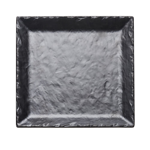 Cal-Mil SR252-65M 11 1/2" Square Platter - Melamine, Black Faux Slate-cityfoodequipment.com