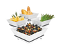 Cal-Mil SR1010-13 3 Tier Gourmet Quad Bowl Display - Melamine Bowls, Black-cityfoodequipment.com