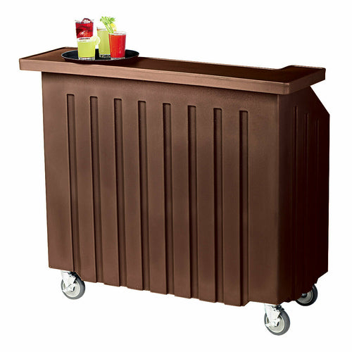 Cambro BAR540131 54" Cambar Portable Bar - 100 Lb Ice Sink, Speed Rail, Dark Brown-cityfoodequipment.com