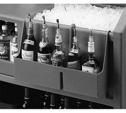 Cambro BAR54SR131 Partitioned Speed Rail - 5 Bottle, 19 1/2" X 4 5/16" X 12 5/8", Dark Brown-cityfoodequipment.com