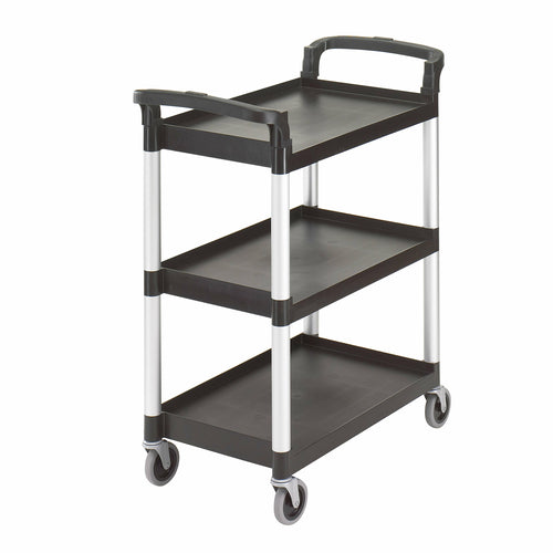 Cambro BC331KD110 3 Level Polymer Utility Cart W/ 300 Lb Capacity, Raised Ledges-cityfoodequipment.com