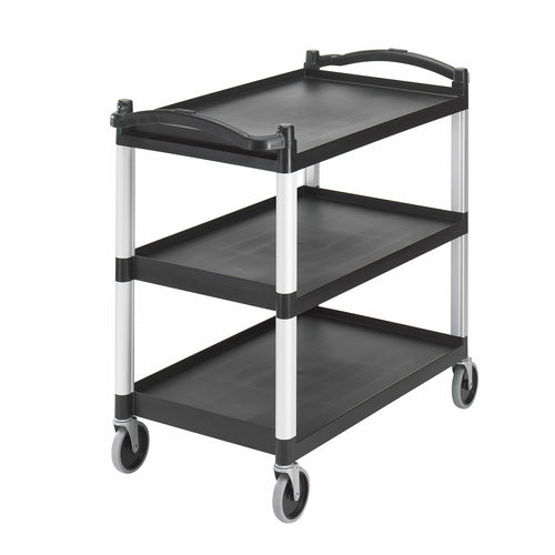 Cambro BC340KD110 3 Level Polymer Utility Cart W/ 400 Lb Capacity, Raised Ledges-cityfoodequipment.com