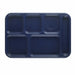 Cambro BCT1014186 Plastic Rectangular Tray W/ (6) Compartments, 10" X 14 1/2", Navy Blue-cityfoodequipment.com