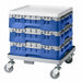 Cambro BR414168 Camrack Base Rack With Extender - 1 Compartment, 4"H, Blue-cityfoodequipment.com
