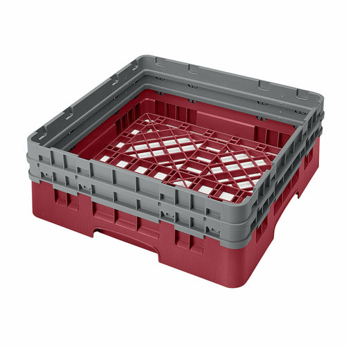 Cambro BR578416 Camrack Base Rack - (2)extenders, 1 Compartment, 7 1/4"H, Cranberry-cityfoodequipment.com