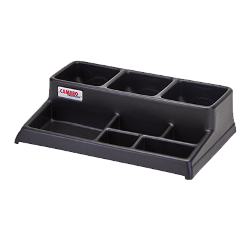 Cambro BSACS110 Airpot Station For (3) Airpots W/ Condiment Organizer, Black-cityfoodequipment.com