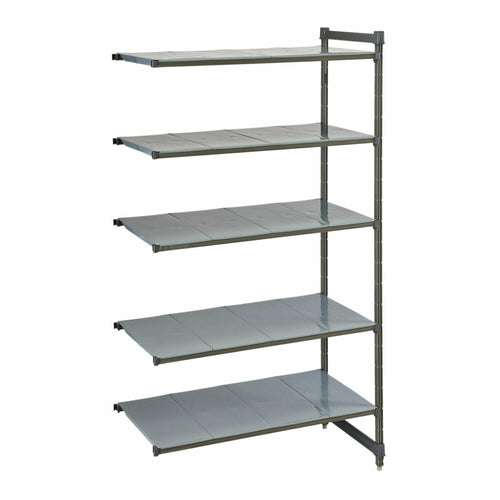 Cambro CBA186084S5580 60" NSF 5-Tier Polymer Shelf Kit - Camshelving® Basics Plus, 18"W, 84"H-cityfoodequipment.com