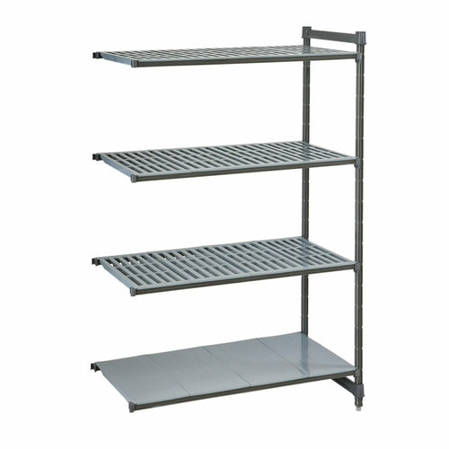 Cambro CBA183684VS4580 36" NSF 4-Tier Polymer Shelf Kit - Camshelving® Basics Plus, 18"W, 84"H-cityfoodequipment.com