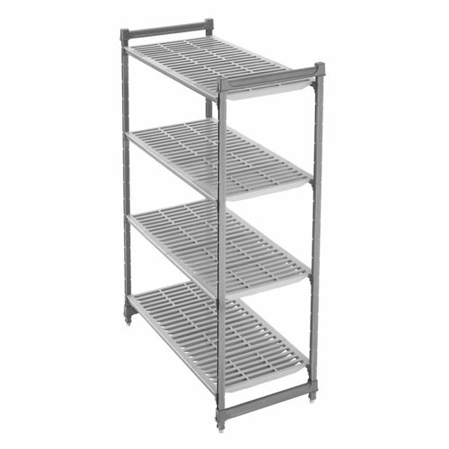 Cambro CBU184284V4580 42" NSF 4-Tier Polymer Shelf Kit - Camshelving® Basics Plus, 18"W, 84"H-cityfoodequipment.com