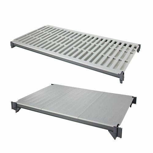 Cambro CBSK1848VS4580 Camshelving® Basics Polymer Louvered/solid Shelf Plate Kit - 18" X 48", Brushed Graphite-cityfoodequipment.com
