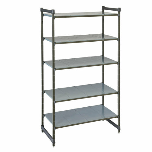 Cambro CBU185484S5580 54" NSF 5-Tier Polymer Shelf Kit - Camshelving® Basics Plus, 18"W, 84"H-cityfoodequipment.com