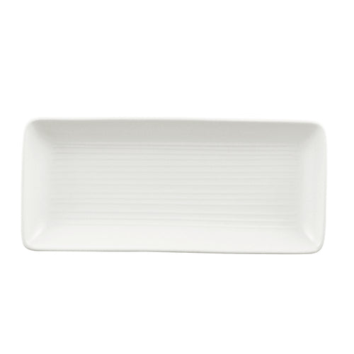 Dudson EP271 10 5/8" X 4 3/4" Rectangular Evo Chef's Tray - Ceramic, Pearl-cityfoodequipment.com