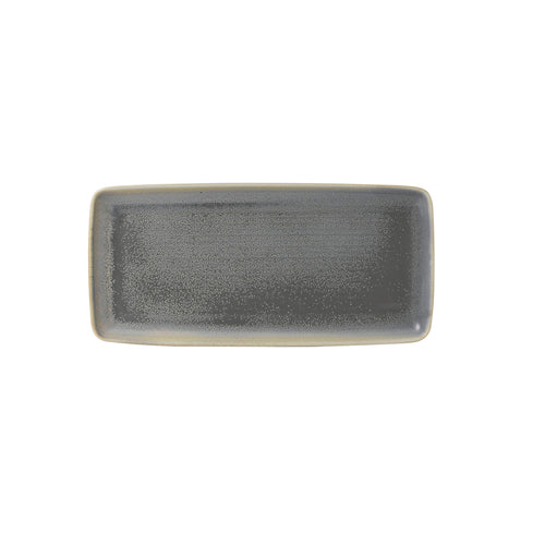 Dudson EG356 14" X 6 1/2" Rectangular Evo Chef's Tray - Ceramic, Granite-cityfoodequipment.com