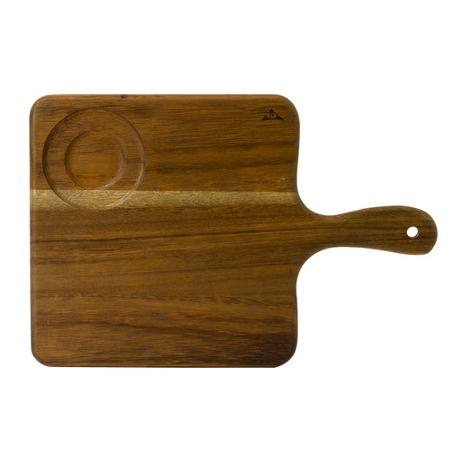 Dudson FN284 Rectangular Serving Board W/ Handle - 14 7/8" X 10", Acacia Wood-cityfoodequipment.com