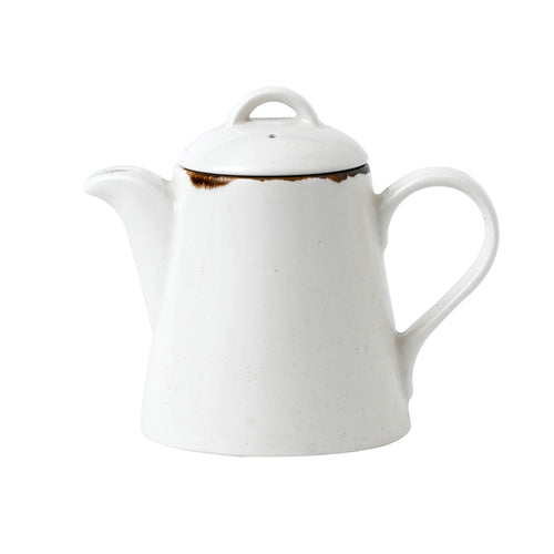 Dudson FM729 13 1/2 Oz Harvest Beverage Pot W/ Lid - Ceramic, Natural-cityfoodequipment.com