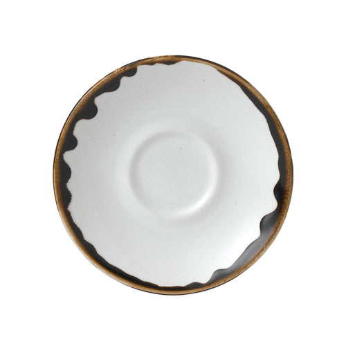Dudson FM738 4 1/2" Round Harvest Espresso Saucer - Ceramic, Natural-cityfoodequipment.com