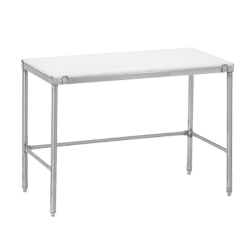 Channel CT248 48" Poly Top Work Table W/ 3/4" Top, Stainless Base, 24"D-cityfoodequipment.com