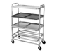 Channel SM-4 4 Level Aluminum Utility Cart W/ Flat Ledges-cityfoodequipment.com