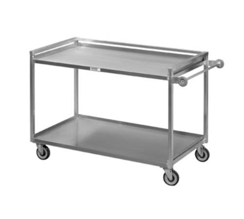 Channel TDC2937A-2 2 Level Aluminum Utility Cart W/ 1000 Lb Capacity, Raised Ledges-cityfoodequipment.com