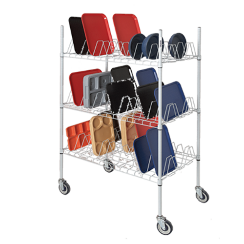Channel W3TD-1 3 Level Mobile Drying Rack For Trays, Gray Epoxy-cityfoodequipment.com