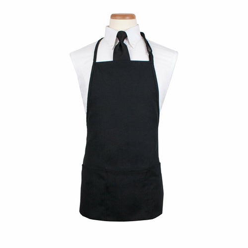 Chef Revival 3PBIABKFP 3 Pocket Bib Apron - 26" X 23", Polyester, Black-cityfoodequipment.com
