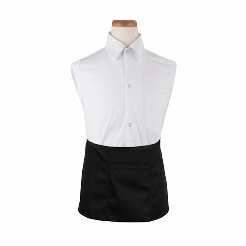 Chef Revival 3PWACBK 3 Pocket Waist Apron - 25" X 11", Polyester, Black-cityfoodequipment.com