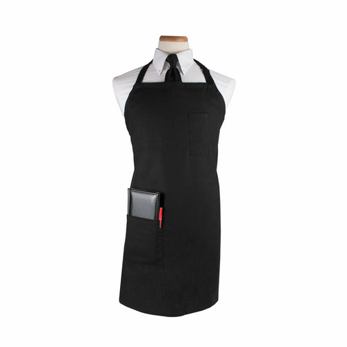Chef Revival CL2PBIABK-1 1 Pocket Bib Apron W/ Adjustable Neck Strap - 32" X 32 1/2", Cotton/poly, Black-cityfoodequipment.com