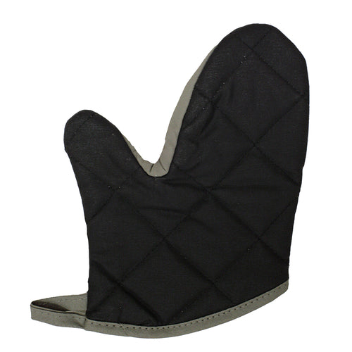 Chef Revival CL2PX10BKBK 10 1/2" Conventional Oven Mitt - Wrist Length, Black/beige-cityfoodequipment.com