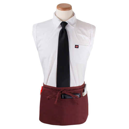Chef Revival CL3PWACBG-1 3 Pocket Waist Apron - 25" X 11", Polyester, Burgundy-cityfoodequipment.com
