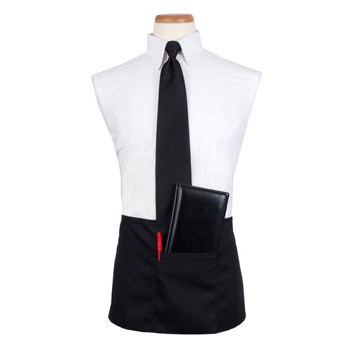 Chef Revival CL3PWACBK-1 3 Pocket Waist Apron - 25" X 11", Polyester, Black-cityfoodequipment.com
