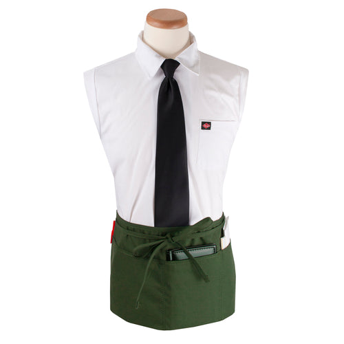 Chef Revival CL3PWACHG-1 3 Pocket Waist Apron - 25" X 11", Polyester, Hunter Green-cityfoodequipment.com