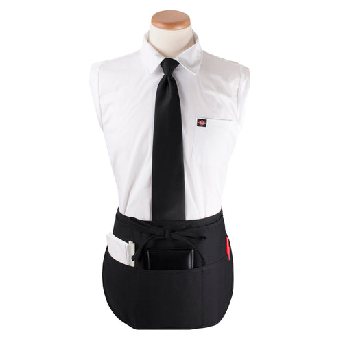 Chef Revival CL3PWACRBK-1 3 Pocket Waist Apron - 20 1/2" X 12", Polyester, Black-cityfoodequipment.com