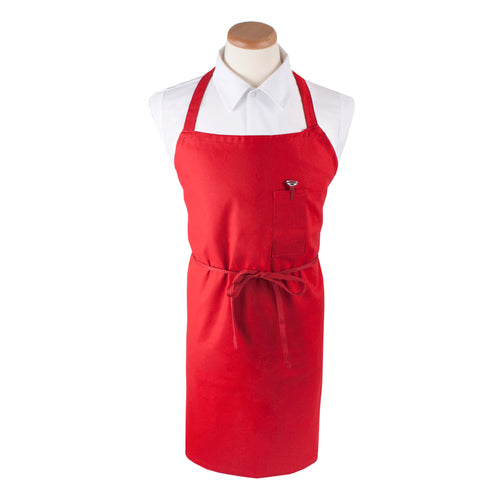 Ritz CLBIARD-1 Bib Apron - 32" X 32 1/2", Cotton/poly, Red-cityfoodequipment.com