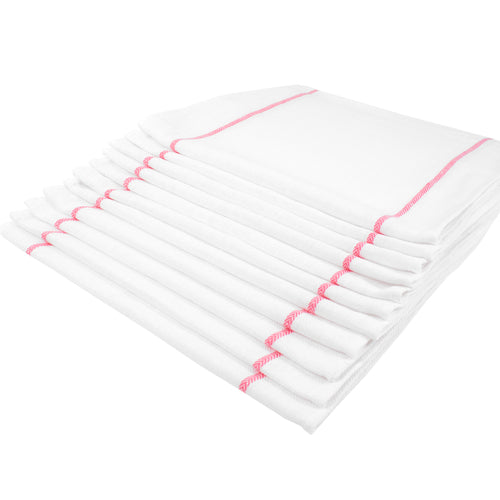 Chef Revival CLH45S-1 Striped Kitchen Towel - 14 1/2" X 25 1/2", Cotton, White/red-cityfoodequipment.com
