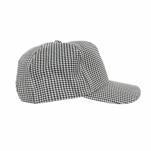 Ritz CLHTBBC-1 Chef's Baseball Cap - One Size Fits All, Black & White Houndstooth-cityfoodequipment.com