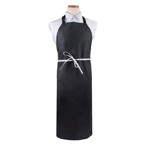 Chef Revival CLNPBIABK-1 Bib Apron W/ Adjustable Neck Strap - 26" X 31", Polyester, Black-cityfoodequipment.com