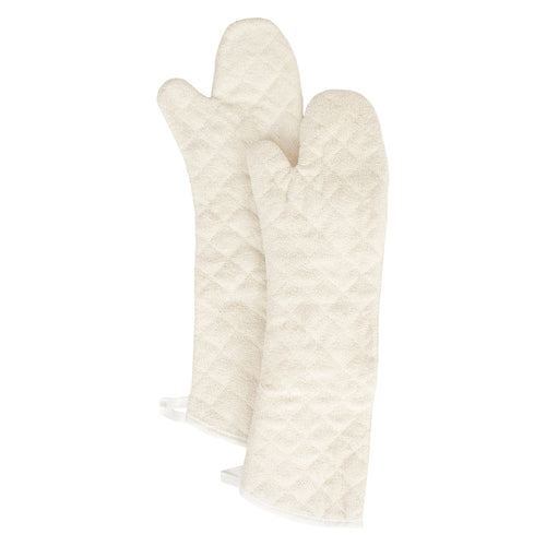 Chef Revival CLTTOM24BE-1 24" Conventional Oven Mitt W/ Silicone Lining - Terry, Beige-cityfoodequipment.com