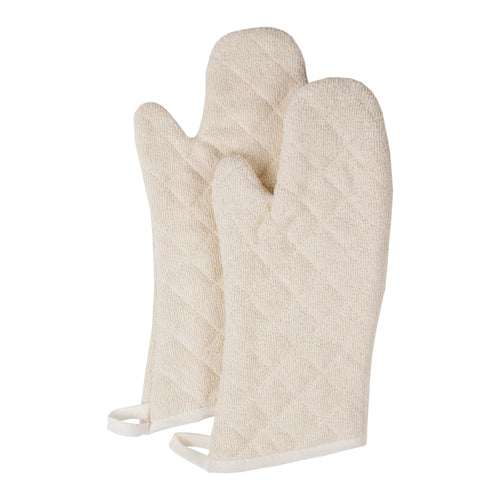 Chef Revival CLTTOM27BE-1 17" Conventional Oven Mitt W/ Silicone Lining - Terry, Beige-cityfoodequipment.com