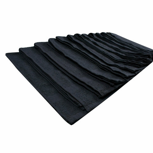 Chef Revival HBMRBK Black Ribbed Terry Cloth Bar Towel, 16" X 27"-cityfoodequipment.com
