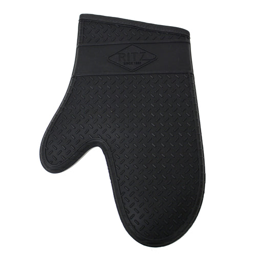 Chef Revival RZS685BK13 13" Conventional Oven Mitt W/ Cotton Lining - Silicone, Black-cityfoodequipment.com