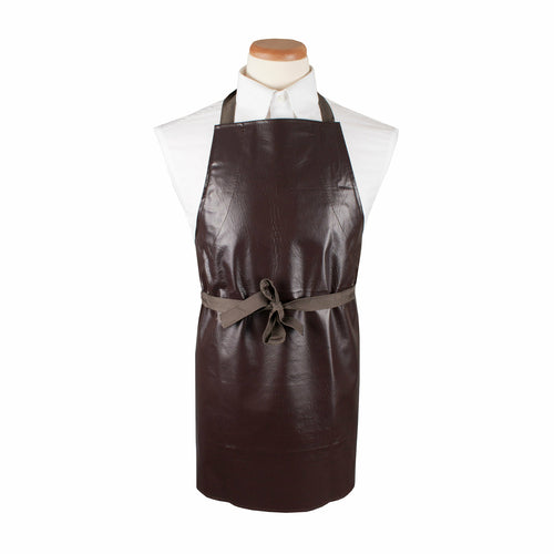Chef Revival VA Bib Apron - 26" X 28", Vinyl, Brown-cityfoodequipment.com