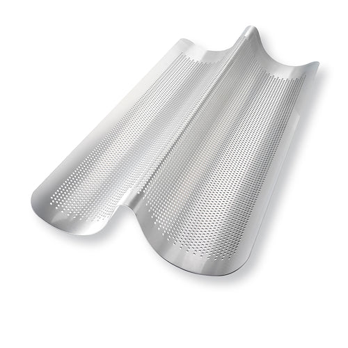 USA Pan 24200 Italian Loaf Pan For (2) Loaves - 16"L X 8"W, Aluminized Steel, AMERICOAT® Glazed-cityfoodequipment.com