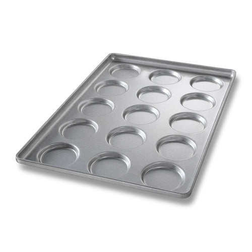 Chicago Metallic 41002 Burger Bun Pan, Makes (15) 4 1/10" X 3 3/4" X 1/2" Buns, AMERICOAT Glazed 22 Ga Aluminized Steel-cityfoodequipment.com